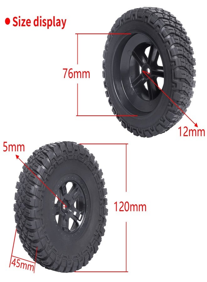 CrazyHobby عجلات وإطارات شاحنة السباق القصيرة من CrazyHobby RC مع حشوات إسفنجية لسيارات Traxxas Slash 4X4 BL-2S 2WD Losi Tenacity TT Baja Rey 22SCT HPI Redcat Blackout SC بمقياس 1/10، مجموعة من 4 قطع (النمط 2) - Image 4